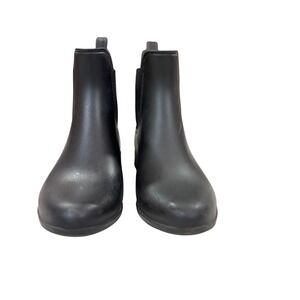 J. Crew Black Matte Rubber Chelsea Boots‎ Rain Ankle Boots Women 7